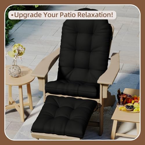 Outdoor Adirondack Chair Cushion 44x19x4 Inch, Black