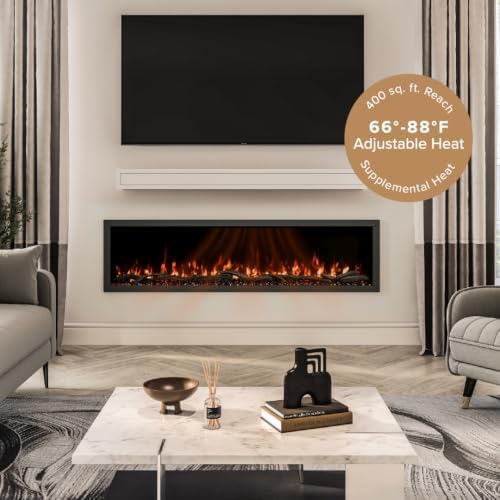 Modern Ember Highmark 72 Inch Smart Linear Electric Fireplace - Premium Flame...