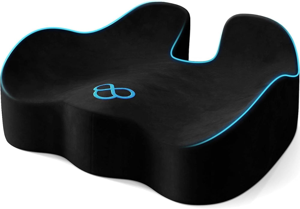 Seat Cushion, Non-Slip Memory Foam Chair Cushion for Taibone, Black/X-Large
