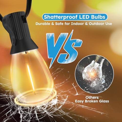 GvvooHome LED Outdoor String Lights, 200FT Waterproof Patio Lights with 62 Sh...