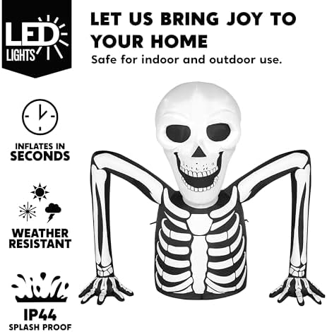 Joiedomi 5.5 FT Long Halloween Inflatables Outdoor Decorations, Skeleton Hall...