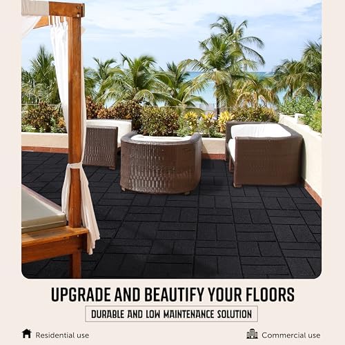 Playsafer Brick Rubber Interlocking Tiles | 16 X 16 | Easy Install for Indoor...