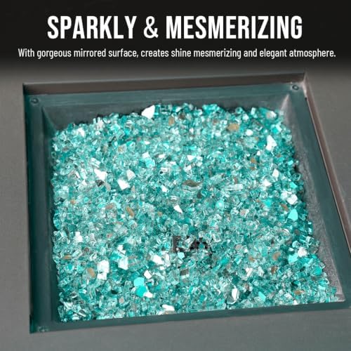 Skyflame 1/4-Inch Caribbean Blue Reflective Fire Glass, 10 Pound