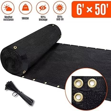 180GSM 6ft x 50ft Fence Privacy Screen Heavy Duty Fence Cover Garden Wall Bac...