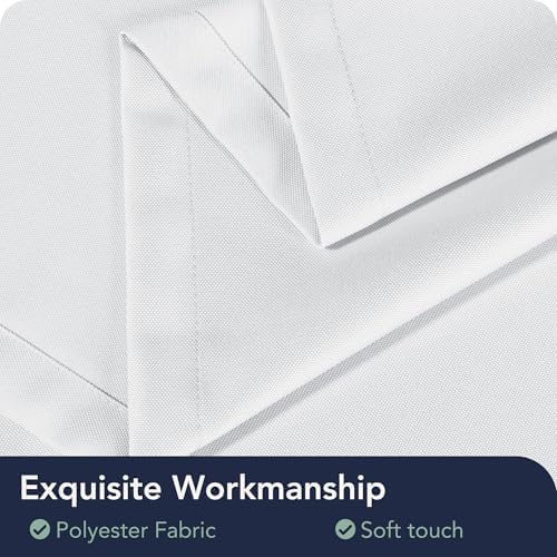 White Outdoor Curtains for Patio Waterproof, 8 Panels, Rod Pocket