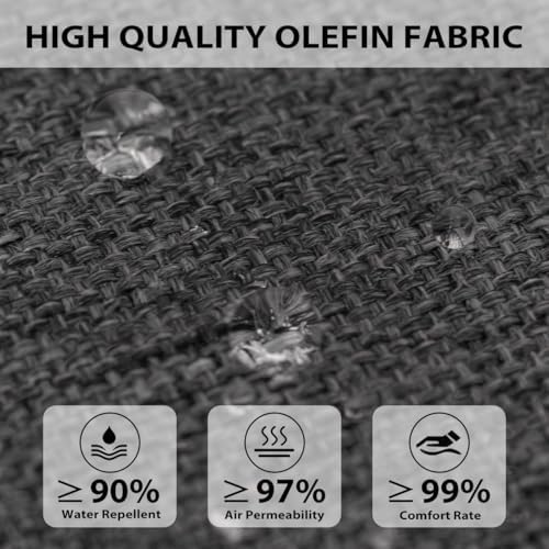 Chaise Lounge Olefin Cushion, Water Resistant Patio Pad Dark Gray 80x26x4