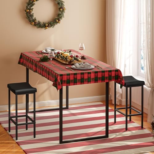 HOOBRO Bar Stools, Set of 2 Bar Chairs, Counter Height Stools, Saddle Barstoo...