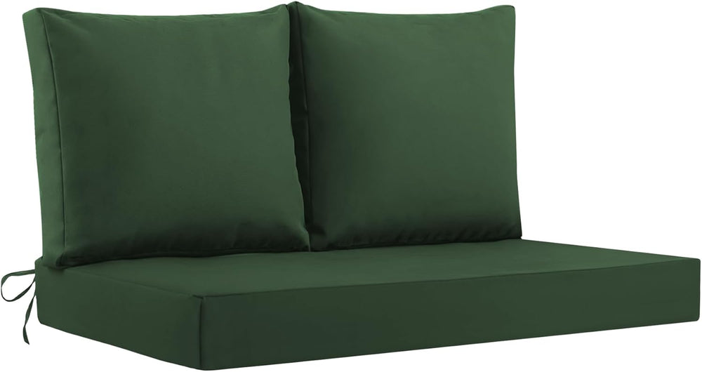 Outdoor Loveseat Cushions, 46×26×4 Inch, Waterproof, Forest Green