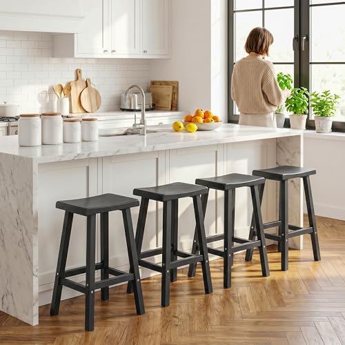 24-Inch Bar Stools (Set of 4) – Recycled Resin Counter Height Stools for Kitc...
