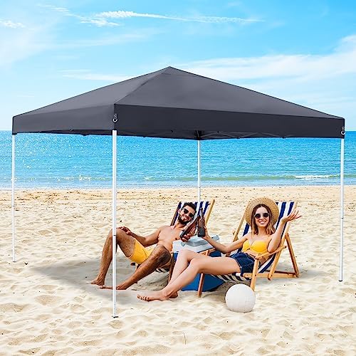 LEMY 10 x 10 FT Pop-Up Foldable Canopy Tent Pre-Assembled Adjustable Lightwei...