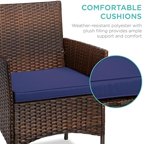 Best Choice Products 3-Piece Outdoor Wicker Conversation Bistro Set, Space Sa...