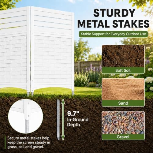 ADDOK Outdoor Privacy Screen, 45" H x 22" W Air Conditioner Fence, ...