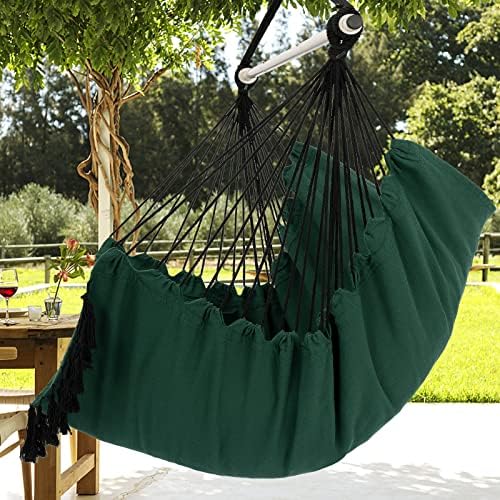 Y- STOP Hammock Chair Hanging Rope Swing, Max 500 Lbs, 2 Cushions Included, L...