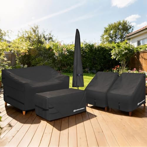 Porch Shield Waterproof Patio Chair Cover 4 Pack 30W x 33D x 34H in, Black