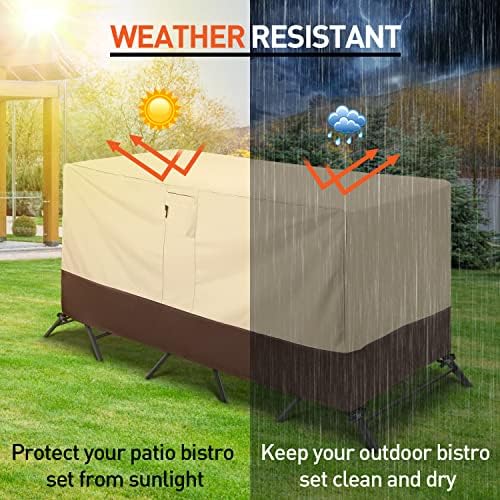 Arcedo Waterproof Patio Bistro Cover, 80"L x 32"W x 30"H, Beig...