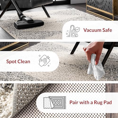 nuLOOM Scarlette Off White Diamond Power Loomed Area Rug, 9' x 12'