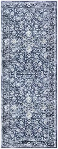 KILOCOCO Hallway Runner 2x6 Washable Runner Rug Non-Slip Kitchen Rug, Blue