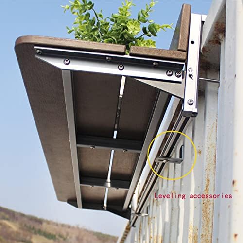 Balcony Bar Table for Railings, Outdoor HDPE Hanging Folding Adjustable Heigh...