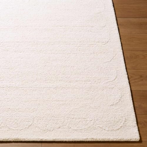 Hauteloom Kazuto Wool Living Room, Bedroom Area Rug - Border Textured - Conte...