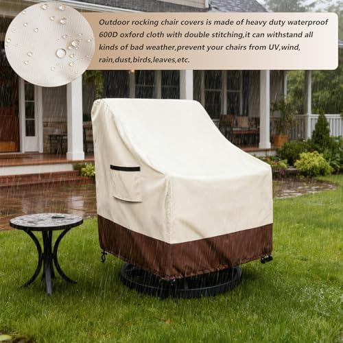 Waterproof 4 Pack Outdoor Swivel Chair Cover for Patio Chair Size Up to 33&qu...
