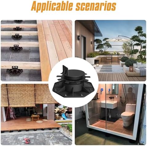 Deckit 24-Pack Adjustable Deck Support Pedestals, 1.18"–2.36" (30–6...