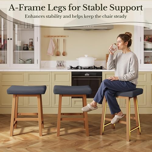 Yaheetech 24 Inch Counter Height Bar Stools Set of 3 Backless