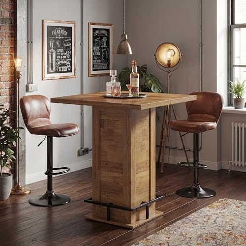 Tribesigns Square Bar Height Table, 39.4" H Counter Height Pub Table, Hi...