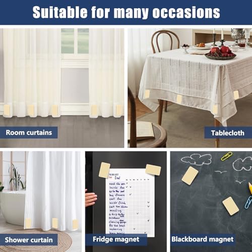 16pcs/52oz Outdoor Curtain Weights, Heavier Curtain Magnets-Beige,8 Pairs