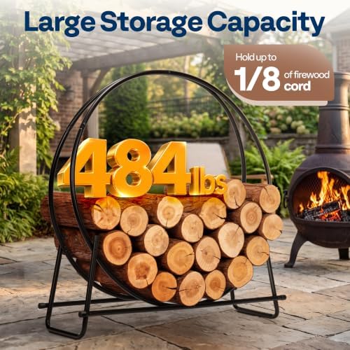 VIVOHOME 40 Inches Firewood Log Rack Hoop(Only Rack)