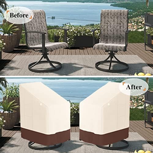 Tuyeho Stackable Patio Chair Cover 36x28x47 Waterproof Outdoor 900D