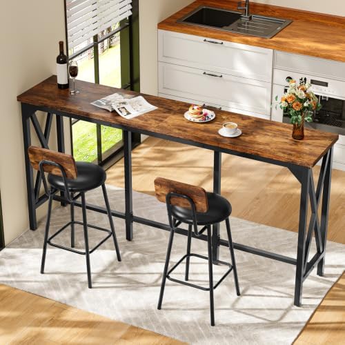 CHOEZON Bar Table and Chairs Set, Counter Height Table and Chairs, with X-Sha...