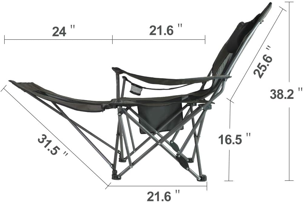 OUTDOOR LIVING SUNTIME Camping Folding Portable Mesh Chair with Removabel Foo...