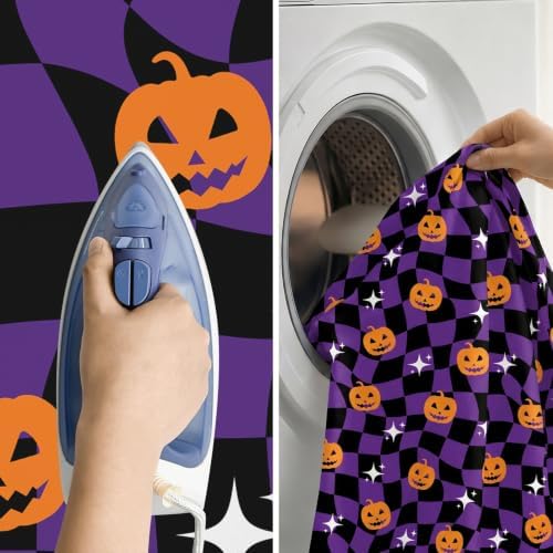 Halloween Pumpkin Checkerboard Rectangle Kitchen Tablecloth 60x120 Inch