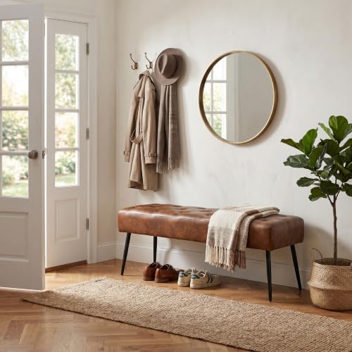 DUHOME Button-Tufted Ottoman Bench, Upholstered Bedroom Benches