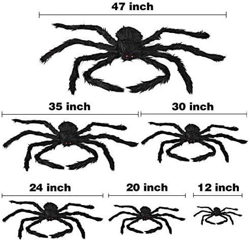 Halloween Decorations Outdoor Large Spiders: 6 Pack Spiders Halloween Decor