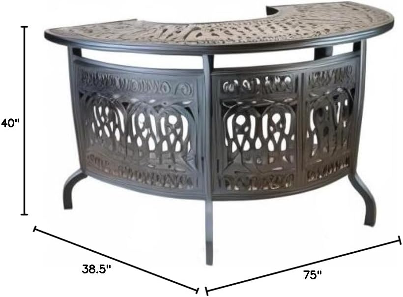 Dijkoo theWorldofpatio Elizabeth Cast Aluminum Powder Coated Party Bar Table ...