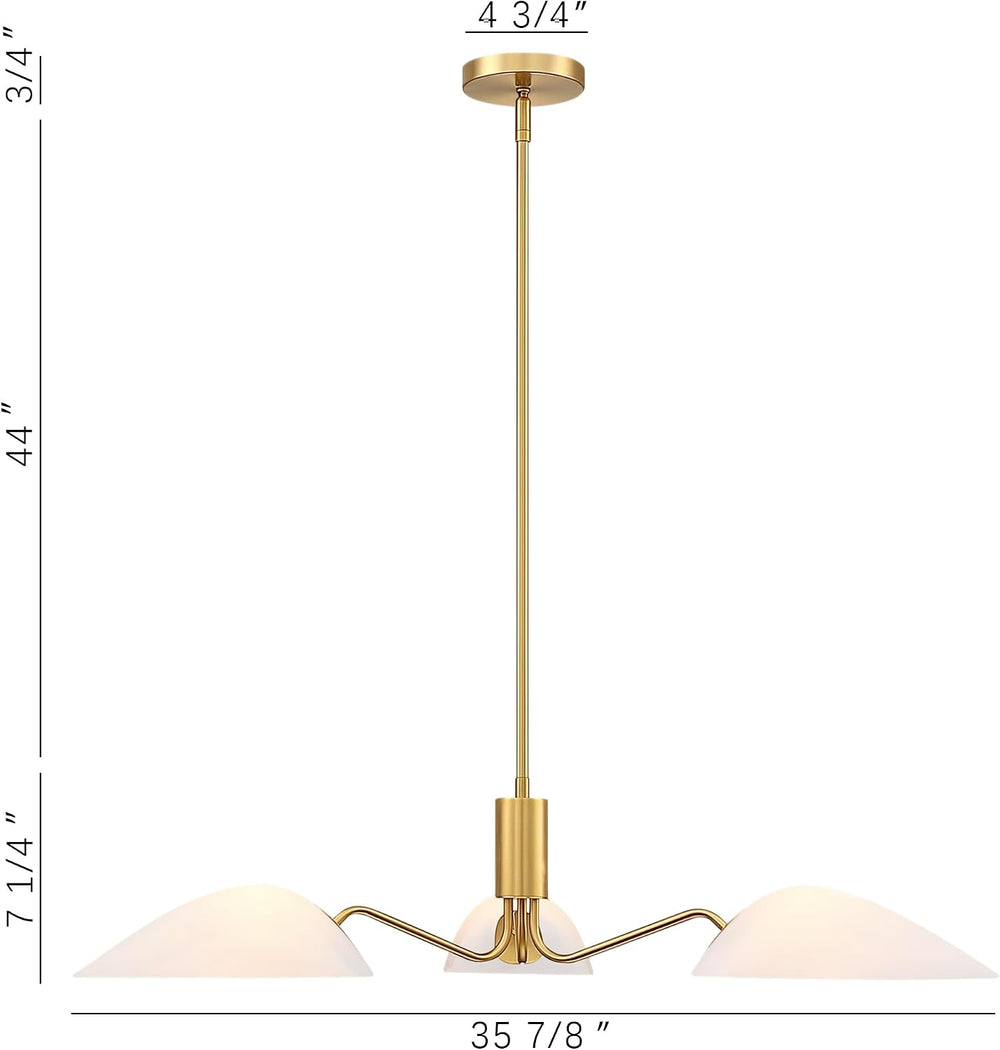 MEXO Modern Glass Chandeliers, Sputnik Chandelier Gold Pendant Lighting Fixtu...