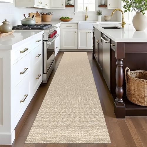 EARTHALL Washable Runner Rug, Non Slip Entryway Runner, 2x8 Ft, Sand/Beige