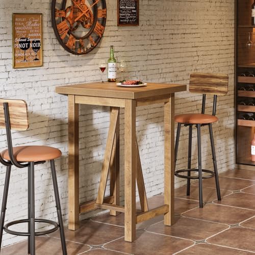 Tribesigns Square Bar Table, 39.4" Tall Counter Height Pub Table for Coc...