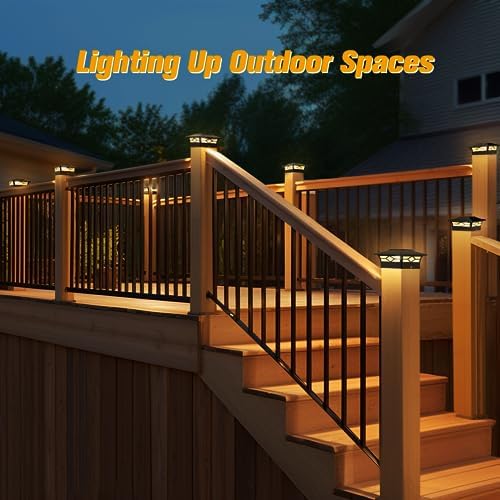 JOFIOS Solar Post Cap Lights Outdoor 12pack, Waterproof Solar Powered Deck Fe...