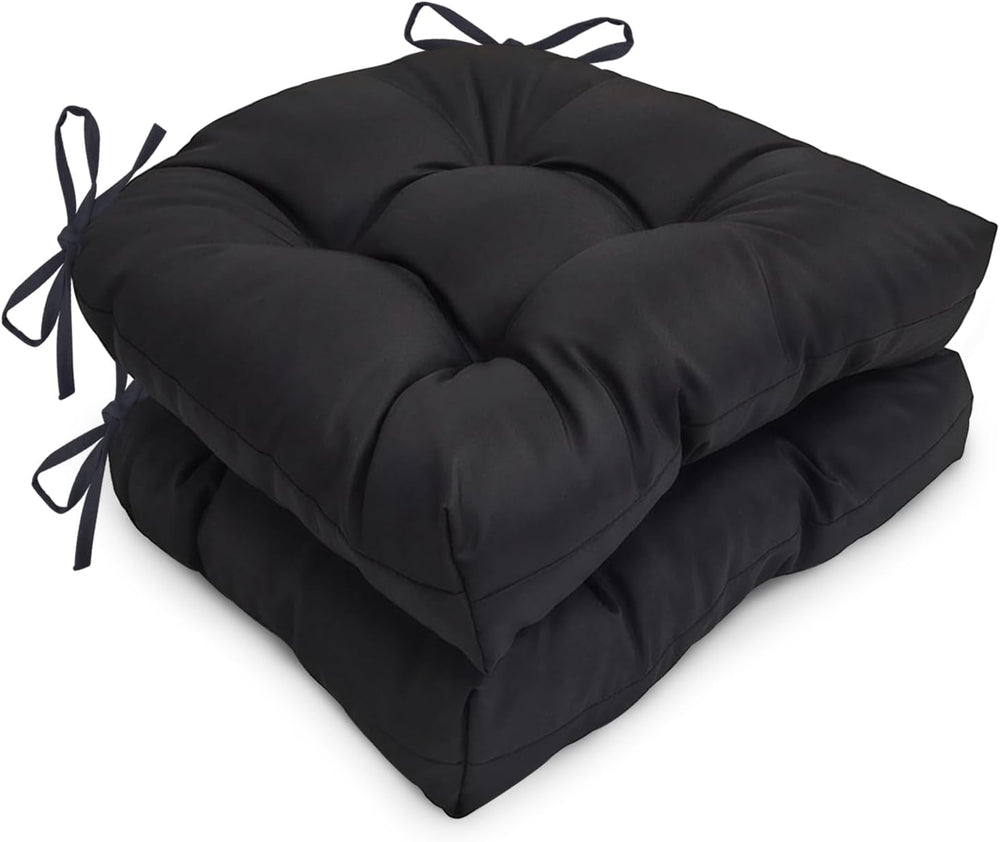 2 Pack Waterproof Outdoor U-Shaped Chair Cushions,Black