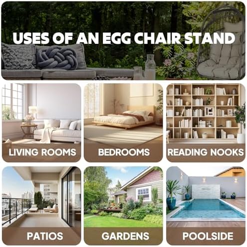 Chihee Hanging Egg Chair Stand,Strong Iron Hammock Chairs Frame with Spring H...