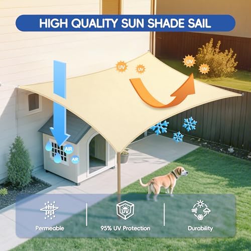 Bynbbur Sun Shade Sail 10'x12' Rectangle Shade Cloth for Garden, Perm...