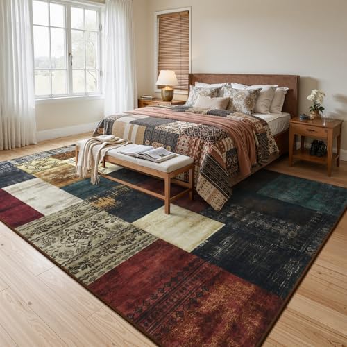 DweIke Washable Area Rugs 5x7 for Living Room, Modern Geometric Colorful Soft...