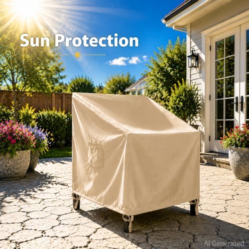 X-Large Heavy Duty Outdoor Chair Covers Waterproof, 43 x 42 x 42 in, Beige