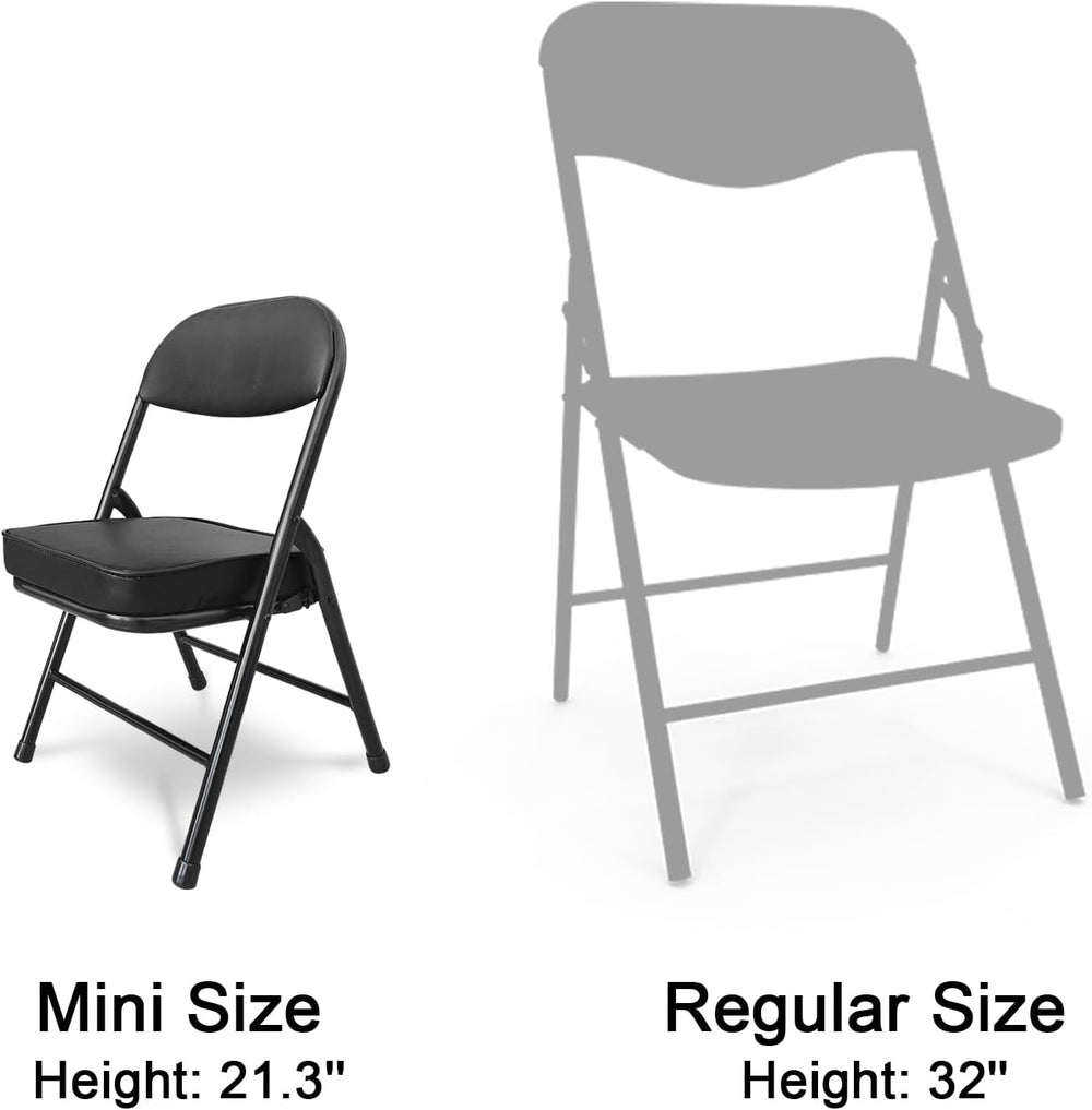 Mini Padded Folding Chair - Black 2 Pack Camping Stool