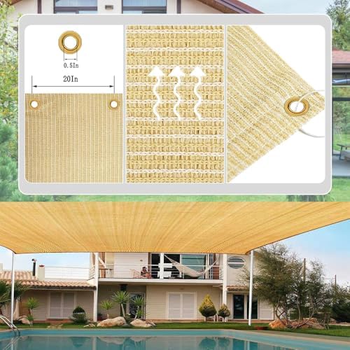 12x20 FT Shade Cloth, 90% UV Block, 200GSM HDPE Fabric