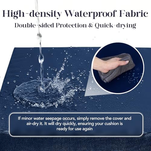 L’AGRATY Outdoor Chair Cushions for Patio Furniture:24" x 24" Deep ...