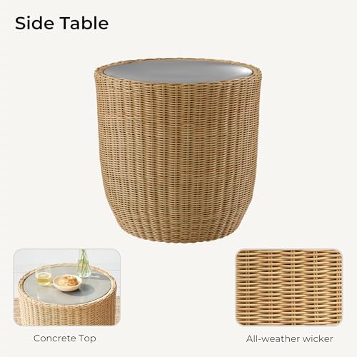 CHITA 3-Pieces Patio Wicker Bistro Set, Outdoor Furniture Set, Brown