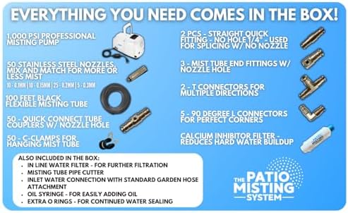 Patio Misters Pro - Ultra Fine Water Mister - Cooling Mist System for Midsize...